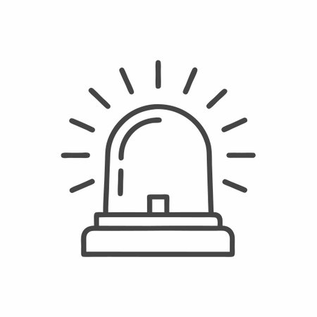 An attention-grabbing illustration of an emergency alert siren, featuring a sleek design and radiating light effectsのイラスト素材