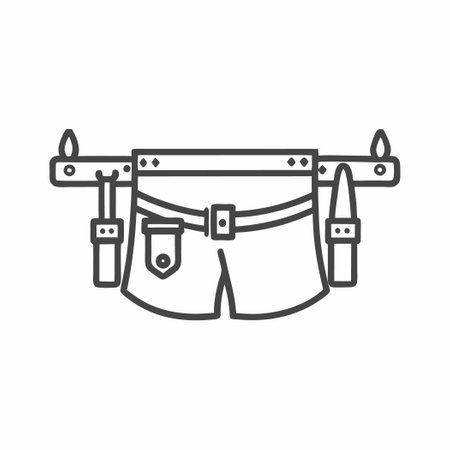 Vector illustration of a tool belt featuring shorts, ideal for construction and DIY themes.のイラスト素材