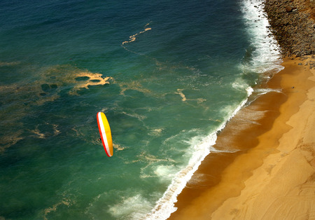 Paraglider in the airの写真素材