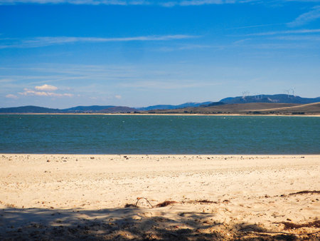 Camping Playa Arija Ebro reservoir north of Burgos, Spainの写真素材