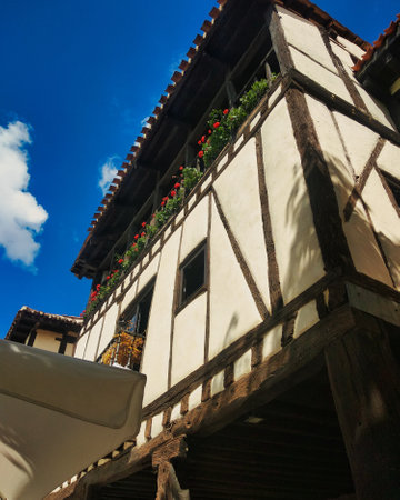 Typical medieval construction of Cobarrubias, Burgos province, Spainの写真素材