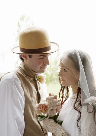 Bridal couple smilingの写真素材