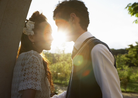 Couple gazing at each otherの写真素材