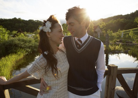 Couple cuddlingの写真素材