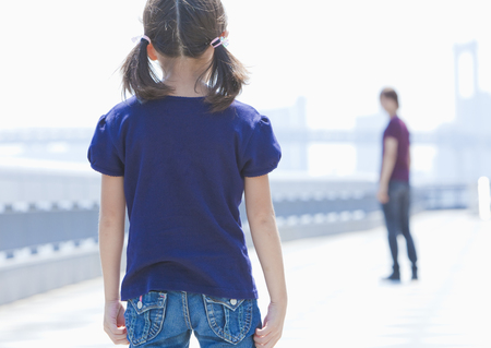 Rear view of girlの写真素材