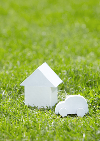 Miniature house and carの写真素材