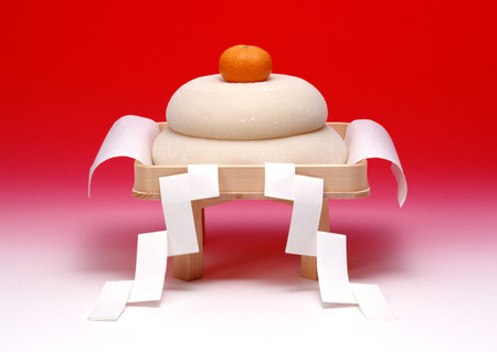 Round rice cakeの写真素材