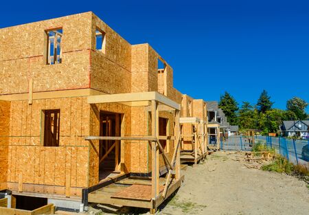 Brand new family house is under constructionの写真素材