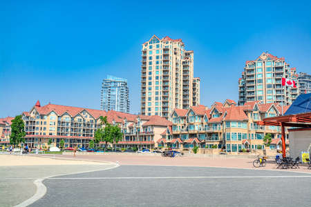 Resort and residential area in downtown of Kelownaの写真素材
