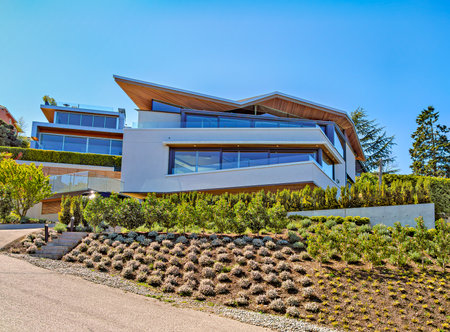 A perfect neighbourhood. Luxury family residential houseの写真素材