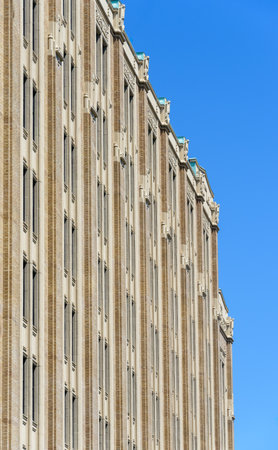 Fron side of the historic office building in downtown of Vancouverの写真素材