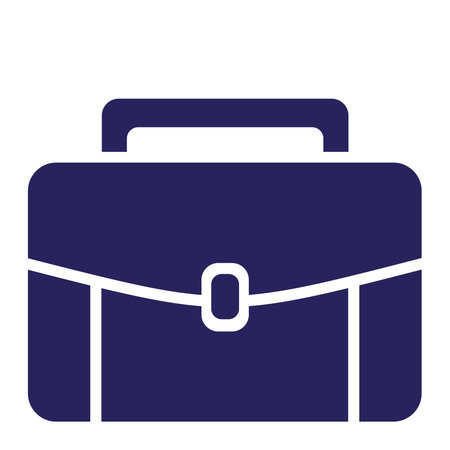 Briefcase flat icon. Vector Pictogram. Blue color.のイラスト素材