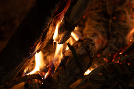 Living fire like lava from a volcano in full eruption