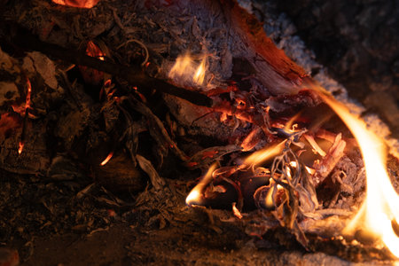 Living fire like lava from a volcano in full eruption