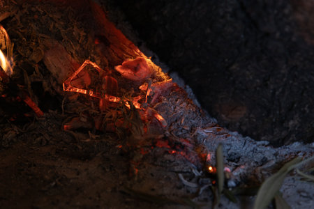 Living fire like lava from a volcano in full eruption