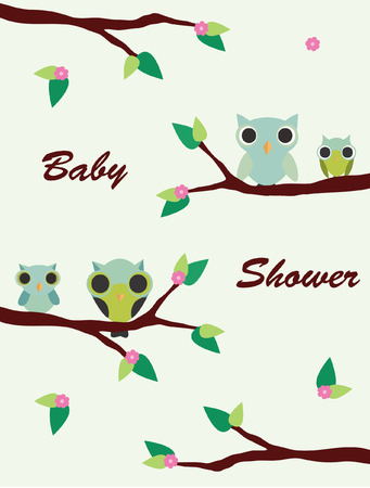 BABY SHOWER CARDのイラスト素材