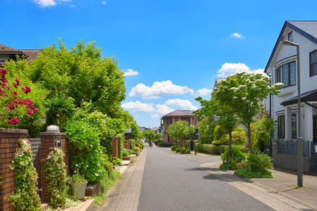 Japan's residential area, suburbs of Tokyoの写真素材