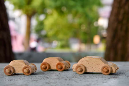 a car of a line-up toyの写真素材