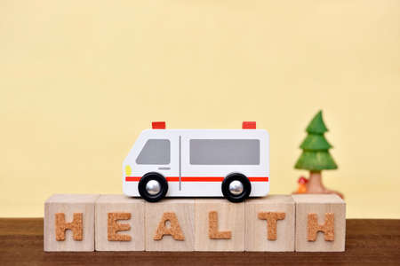 Health concept. Toy ambulance.の写真素材