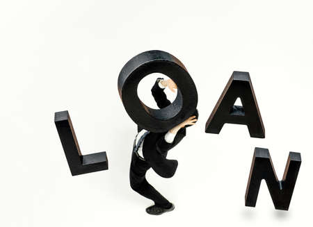 Loan concept. Businessman's debt.