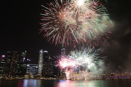 Fireworks in Singaporeのeditorial素材