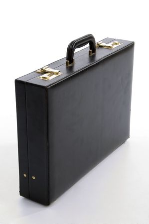 leather bag on an isolated white backgroundの写真素材