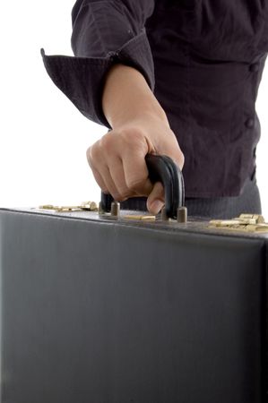 `office bag handling with white background