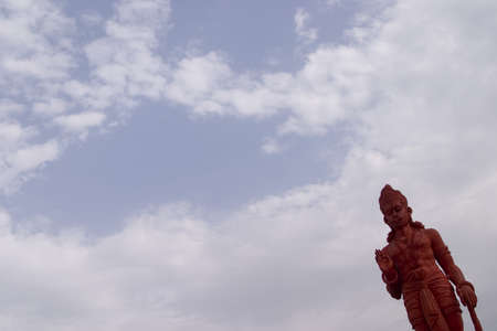Low angle view of a hanuman statueの写真素材