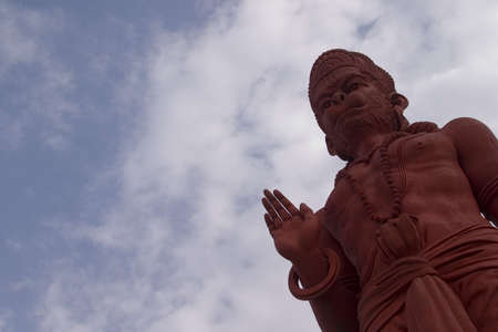 Low angle view of a hanuman statueの写真素材