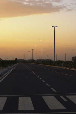 Close-up of road markings on a roadの写真素材