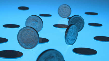 Close up of the indian coinsの写真素材