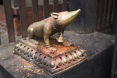 Close-up of a brass figurine, Katmandu, Nepalの写真素材