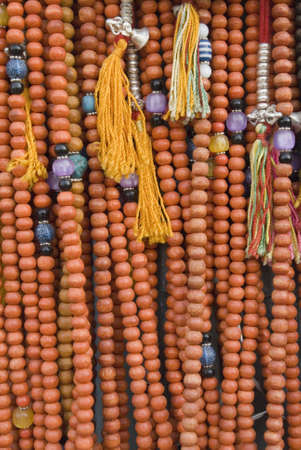 Close-up of a necklace, Nepalの写真素材