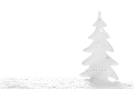 White christmas tree - white background isolatedの写真素材