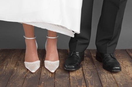 Shoes from wedding coupleの写真素材