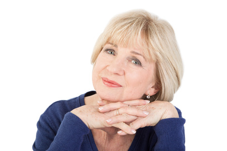 Elderly woman thinking
