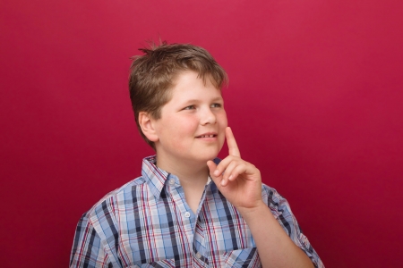 Portrait of clever fellow with redの写真素材