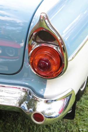 Close up of classic car headlightの写真素材