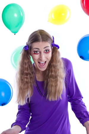 The artist - girl celebrates his birthdayの写真素材