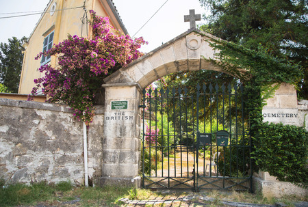 Sightseeing in Corfu City: interesting place - ancient old british cemetery from the first world war.の写真素材