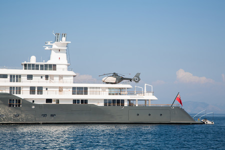 Gigantic big and large luxury mega or super motor yacht. Investment for millionaires or billionaires.の写真素材