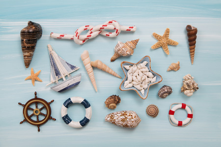 Maritime and nautical decoration for traveling or sailing concepts.の写真素材