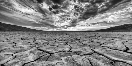 Desert Clark Dry Lakebed at sunrise in Anza Borrego