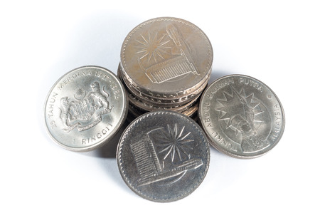 Old Malaysian RM1 Coins の写真素材