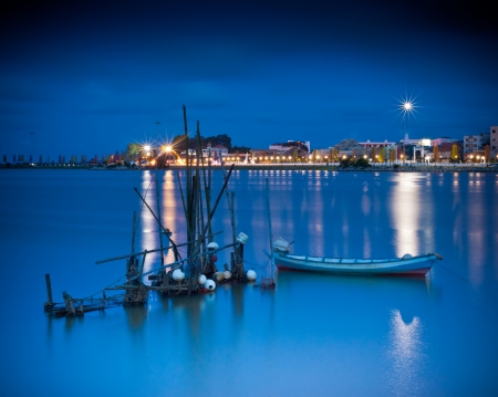 Calm Blue Hour at Kuala Terengganu の写真素材