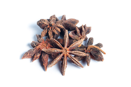 Star Anise isolated on white backgroundの写真素材