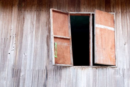 Opened Wooden Windowの写真素材