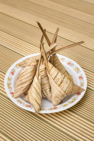 Delicious Ketupat Daun Palas ready to eat on Eid Festival Celebrationの写真素材
