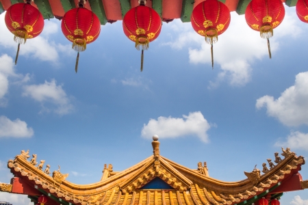 The beautiful chinese architecture of Thean Hou Temple, Kuala Lumpurの写真素材