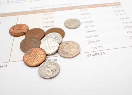 Monthly Expenditure Budgeting, British Pound Sterlingの写真素材